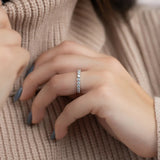 Moissanite Diamond Round Cut Bezel Set Wedding Band