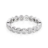 Moissanite Diamond Round Cut Bezel Set Wedding Band