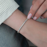 Round Brilliant Cut Moissanite Prong Setting Bracelet