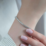 Round Brilliant Cut Moissanite Prong Setting Bracelet