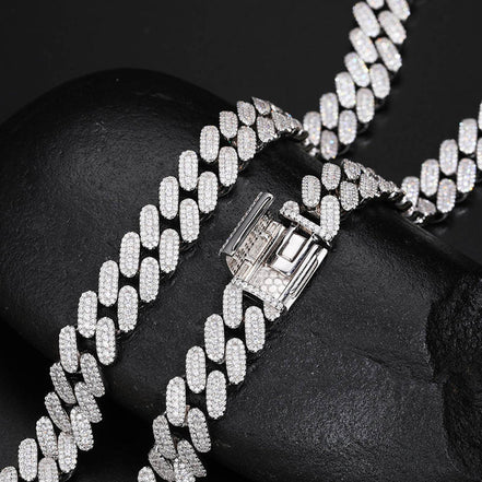 Iced Out Colorless Moissanite Cuban Link Chain