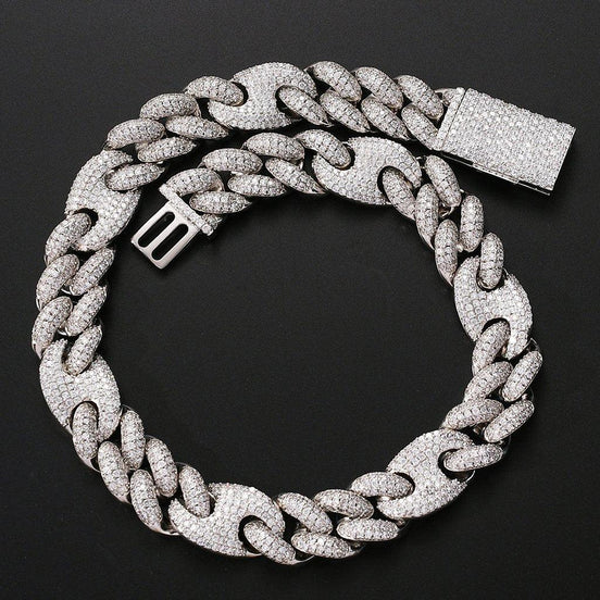 VVS1 Clarity Moissanite Pig Nose Cuban Linked Chain