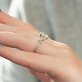 Cluster Style Oval Cut Moissnaite Hidden Accent Wedding Ring