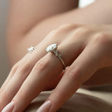 Cluster Style Oval Cut Moissnaite Hidden Accent Wedding Ring