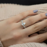 Moissnaite Cluster Style Pear Cut Engagement Ring