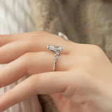Moissnaite Cluster Style Pear Cut Engagement Ring