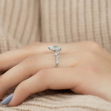 Moissnaite Cluster Style Pear Cut Engagement Ring