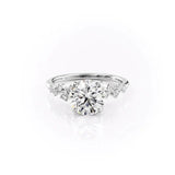VVS1 Moissanite Round Cut Cluster Hidden Accent Ring