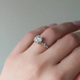 VVS1 Moissanite Round Cut Cluster Hidden Accent Ring
