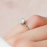 VVS1 Moissanite Round Cut Cluster Hidden Accent Ring