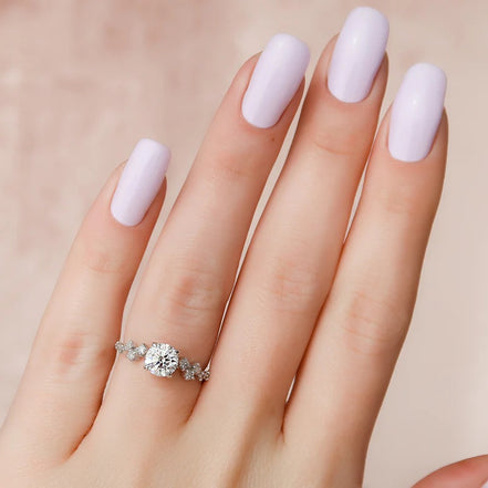 VVS1 Moissanite Round Cut Cluster Hidden Accent Ring