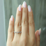 Lab Created Round Cut Chevron Style Wedding Band