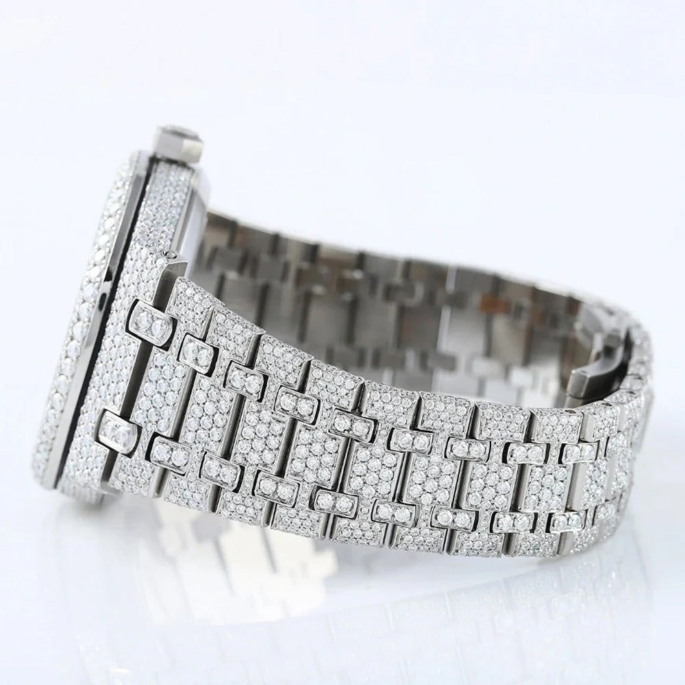 D Color Moissanite Stainless Steel Hip Hop Watch Gift For Men
