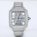 Iced Out Moissanite Skeleton Luxury Wrist Watch For Him