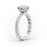 Moissanite Diamond Hidden Halo Engagement Ring