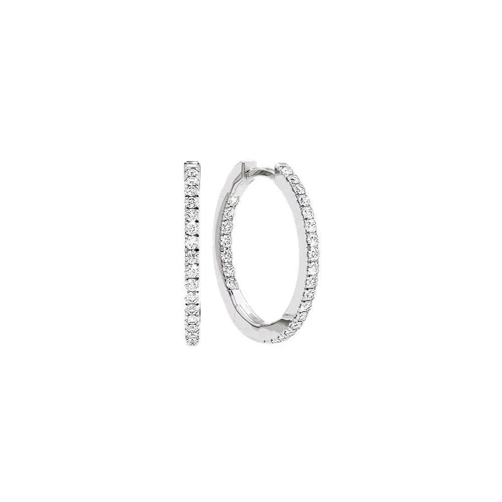 Inside Out Round Cut Moissanite Hoop Earring Gift For Her
