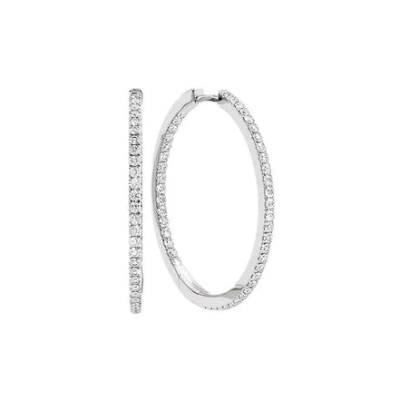 VVS1 Moissanite Round Cut Inside Out Diamond Big Hoop Earring
