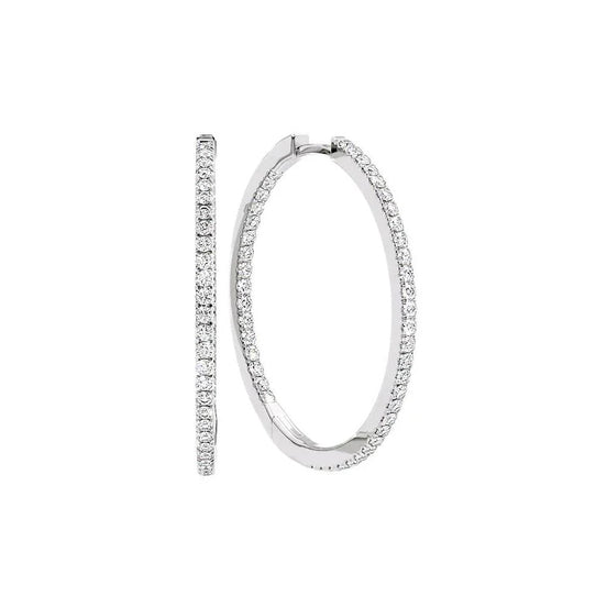 VVS1 Moissanite Round Cut Inside Out Diamond Big Hoop Earring