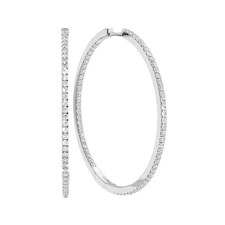 Moissanite Round Cut Inside Out Diamond Big Hoop Earring