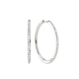 D Color Moissanite Round Brilliant Cut Big Hoop Earring