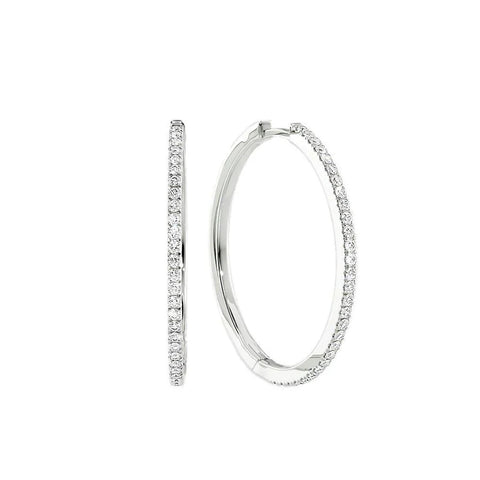 D Color Moissanite Round Brilliant Cut Big Hoop Earring