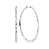 925 Sterling Silver Round Cut Moissanite Hoop Earrings