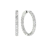 Round Cut Inside Out Moissanite Fancy Hoop Lever Back Earring