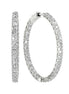 Colorless Moissanite Round Cut Big Hoop Lever Back Earrings