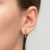 Moissanite Round Cut Inside Out Diamond Hoop Earring