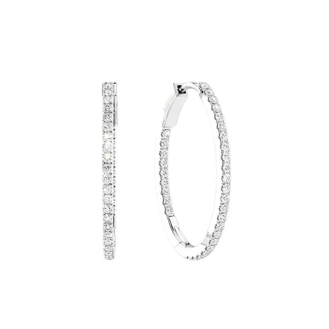 Round Brilliant Cut Moissnaite Big Hoop Earrings