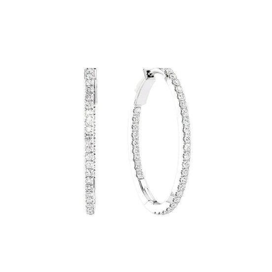 Round Brilliant Cut Moissnaite Big Hoop Earrings