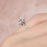 Colorless Moissanite Oval Cut Hidden Accent Engagement Ring