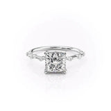 VVS1 Clarity Moissanite Princess Cut Hidden Accent Engagement Ring