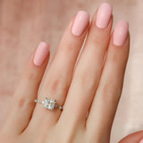 VVS1 Clarity Moissanite Princess Cut Hidden Accent Engagement Ring