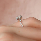VVS1 Clarity Moissanite Princess Cut Hidden Accent Engagement Ring