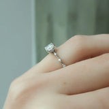 VVS1 Clarity Moissanite Princess Cut Hidden Accent Engagement Ring