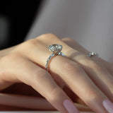 Hidden Accent Round Cut Moissanite  Wedding Proposal Ring