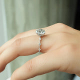 Hidden Accent Round Cut Moissanite  Wedding Proposal Ring