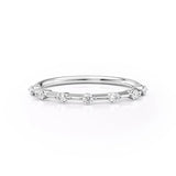 Moissanite Round Cut Half Eternity Wedding Band