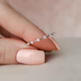 Moissanite Round Cut Half Eternity Wedding Band