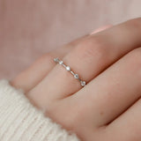 Moissanite Round Cut Half Eternity Wedding Band