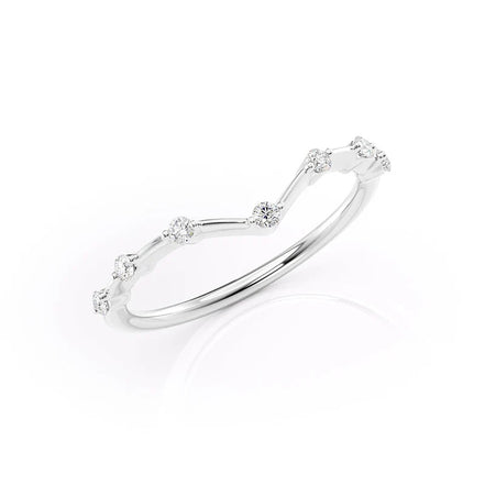 Chevron Style Round Cut Moissanite Dimond Eternity Band