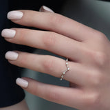 Chevron Style Round Cut Moissanite Dimond Eternity Band