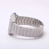 VVS1 Moissanite Blue Arabic Number Dial Iced Out Watch Gift For Men's