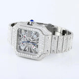 Iced Out Moissanite Skeleton Luxury Wrist Watch For Him