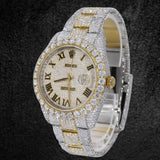 Casual Style Date Just Round Cut Moissanite Watch