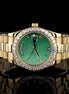 Moissanite Green Dial Stainless Steel Date Just Watch