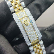 Moissanite Diamond Dual Tone Iced Out Hip Hop Men's Watch