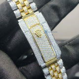 Moissanite Diamond Dual Tone Iced Out Hip Hop Men's Watch