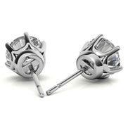 Everyday Round Cut Moissanite Stud Earrings With Push Back